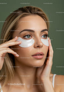 Young Woman Applying Under Eye Patches for Skincare Routine