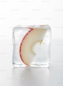 Fresh Apple Slice Frozen Inside Clear Ice Cube