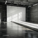 Minimalist empty fashion runway with natural shadows