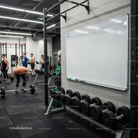 Group training session in modern gym with dumbbells