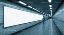 Modern Underground Subway Station with Tiled Walls and Fluorescent Lighting