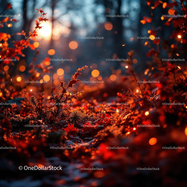 Autumn Forest Floor Glowing with Soft Light