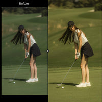 Before and after Golf Lightroom preset edit