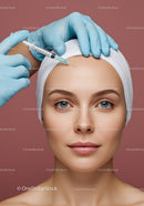 Young Woman Receiving Facial Cosmetic Injection in Modern Clinic