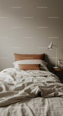 Minimalist Bedroom with Linen Bedding and Cozy Decor