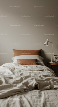 Minimalist Bedroom with Linen Bedding and Cozy Decor