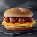 Delicious Sausage Patty Breakfast Sandwich with Eggs and Cheese