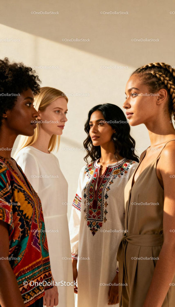 Diverse women standing face to face in natural light