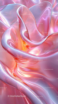 Vibrant Abstract Fluid Art with Pink and Orange Swirls