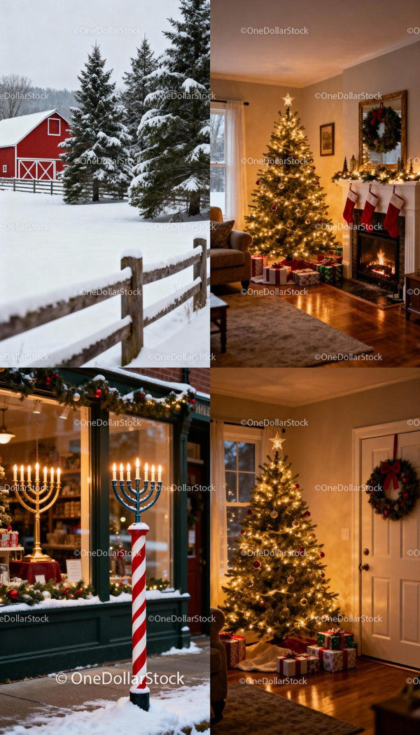 Festive Holiday Decor with Cozy Winter Scenes