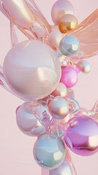 Colorful Shiny Spheres in Abstract Digital Art
