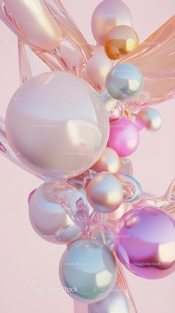 Colorful Shiny Spheres in Abstract Digital Art