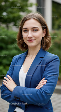 Confident Young Businesswoman in Outdoor City Environment