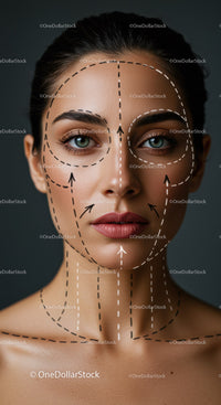 Women Face Marked for Beauty Surgery or Skincare Treatment