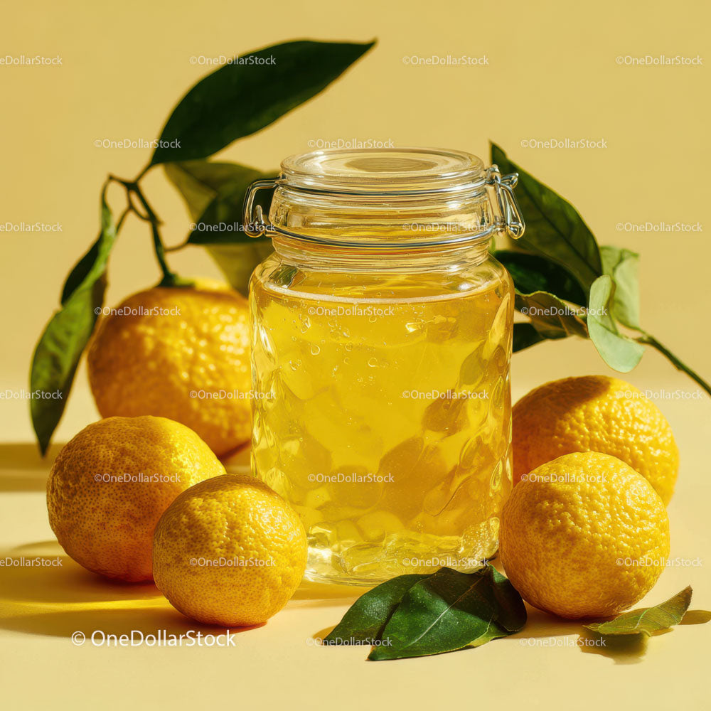 Bright and Refreshing Lemon Beverage in a Glass Jar