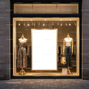 Chic fashion mannequins in stylish store window display
