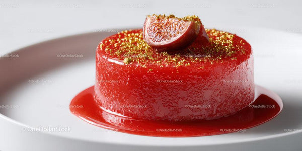 Elegant Red Strawberry Garnished Panna Cotta for Fine Dining