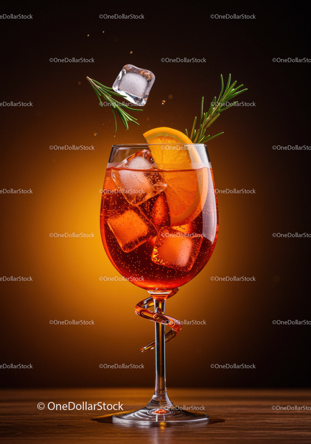 Orzeźwiający Aperol Spritz z lodem i plasterkiem cytrusa