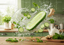 Fresh cucumber and ginger splash with mint leaves