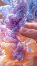 Abstract Fluid Art with Pink and Purple Swirling Ink