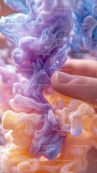 Abstract Fluid Art with Pink and Purple Swirling Ink
