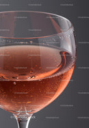 Close Up of Sparkling Rosé Wine in Glass