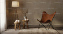 Cozy corner with leather chair and warm lighting