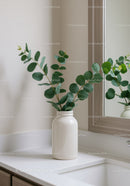 Eucalyptus Plant in White Vase in Modern Cozy Interior
