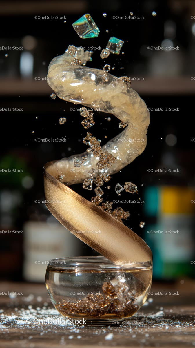 Close-up of Exploding Sugar Cube and Cinnamon in Splash Motion