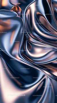 Abstract Metallic Silver Fluid Shapes Background for Modern Design