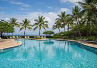 Tropical Resort with Swimming Pool and Palms Overlooking Ocean