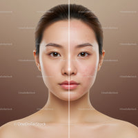Facial Skin Comparison Showing Acne Reduction and Clear Skin