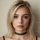 Close-Up Portrait of a Beautiful Blonde Woman with Green Eyes