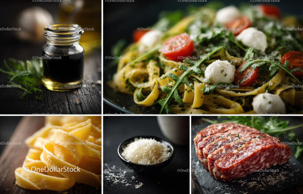 Fresh Italian Pasta with Cherry Tomatoes and Mozzarella Cheese