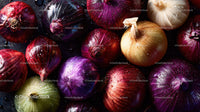 Close-up of Vibrant Red Onions with Water Droplets for Food Photography