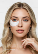 Woman Wearing Eye-Care Patch for Skin Beauty and Relaxation