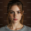 Close-Up of Freckled Girl with Brown Eyes and Red Hair