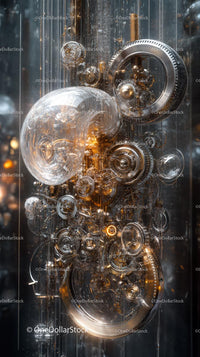 Intricate Futuristic Gear System with Mechanical Components