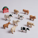 Set of Small Farm Animal Toys Including Cows Pigs and Sheep