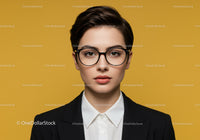 Professional Woman with Glasses Portrait in Stylish Business Attire