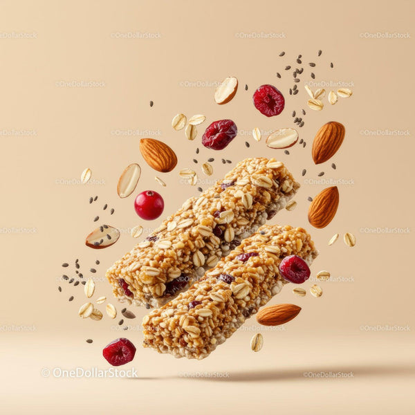 Zdrowe batoniki granola z orzechami i suszonymi owocami