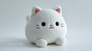 Cute Plush White Cat Toy with Pink Ears for Kids and Decor