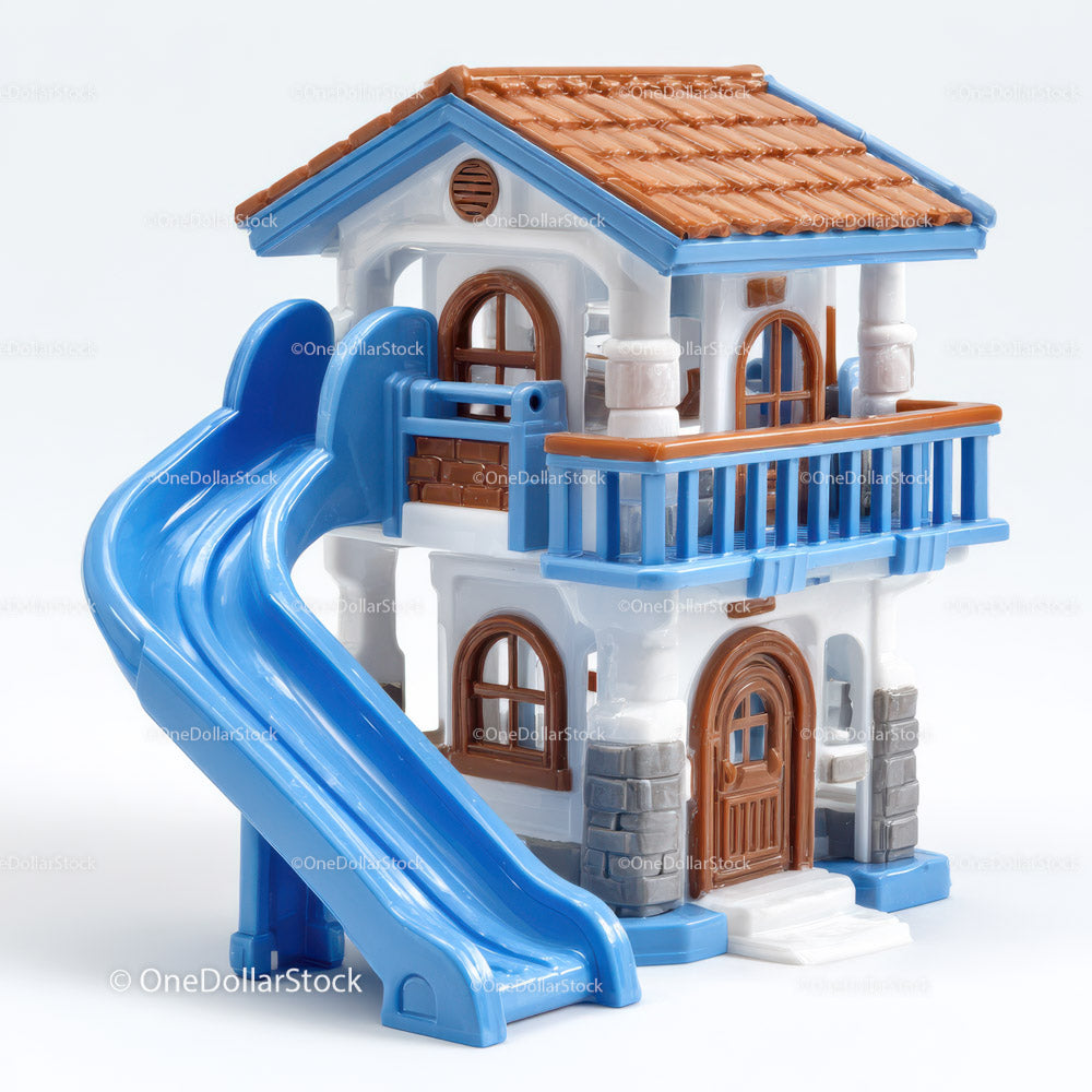 Colorful Plastic Playhouse with Slide for Kids Outdoor Fun