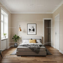 Modern Cozy Bedroom with Wooden Floor and Neutral Decor