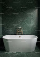 Elegant Green Marble Bathtub in Luxurious Modern Bathroom Interior