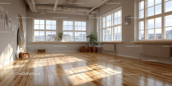Bright Modern Loft with Large Windows and Hardwood Floor