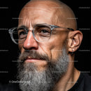 Stylish Bearded Man with Glasses Posing Confidently