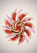 Fresh Fig Slices Arranged with Pink Flower Petals