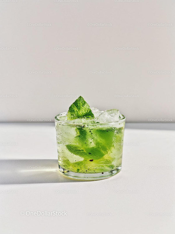 Refreshing Mint Mojito Cocktail with Crushed Ice