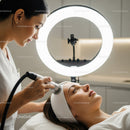 Professional Skincare Treatment During Cosmetic Clinic Session with Skin Analyzer